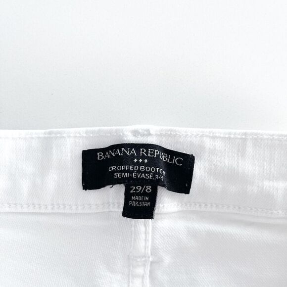 Banana Republic Womens Denim Cropped Bootcut Jeans White Size 8 - Picture 5 of 12